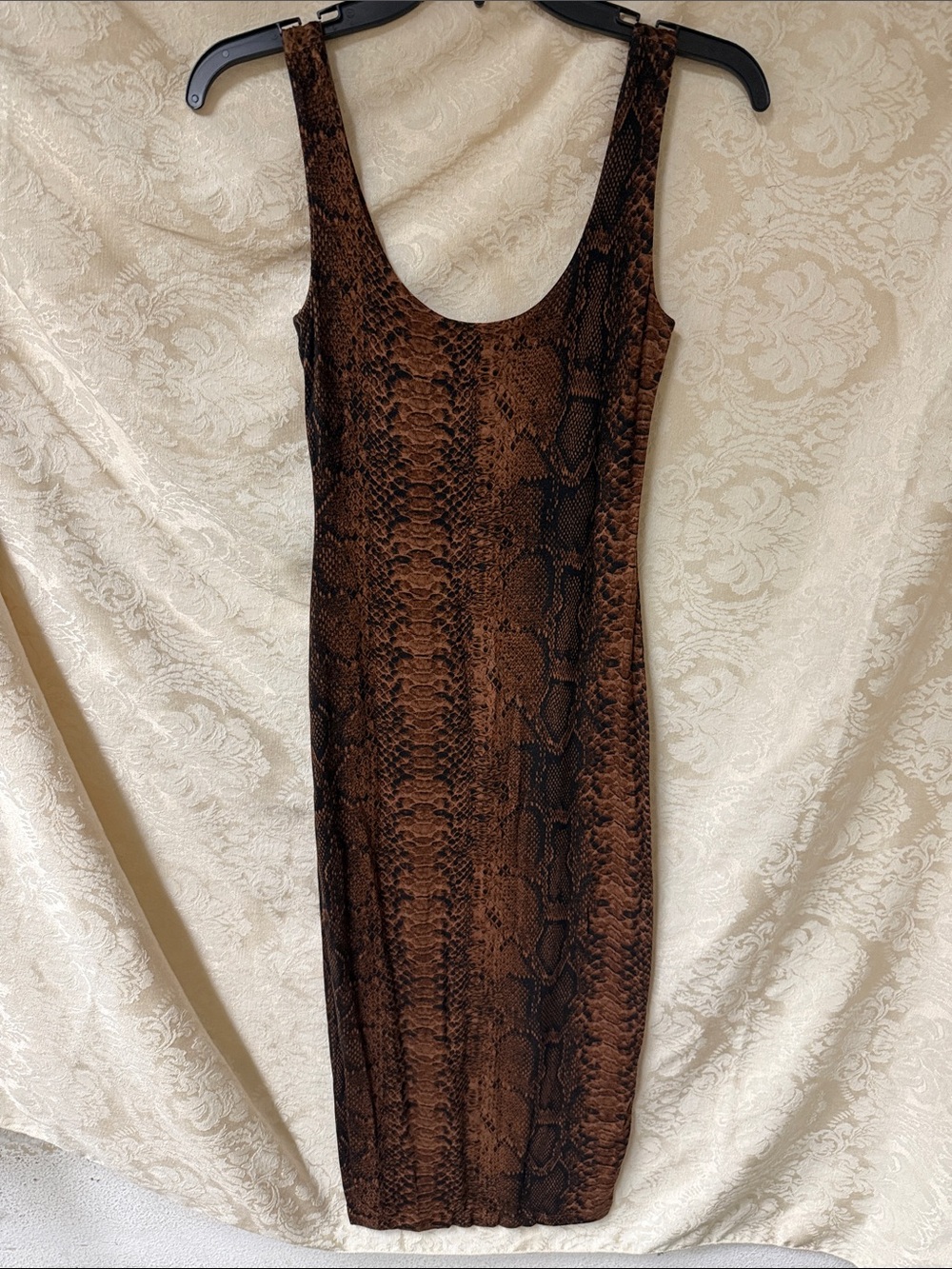 Bar lll Python Print Dress in Black/Brown